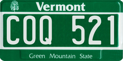 VT license plate COQ521