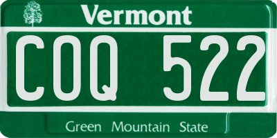 VT license plate COQ522