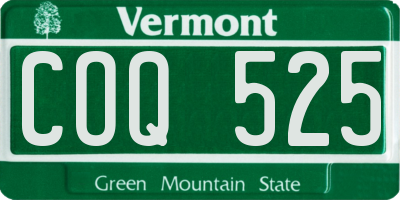 VT license plate COQ525