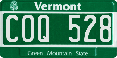 VT license plate COQ528