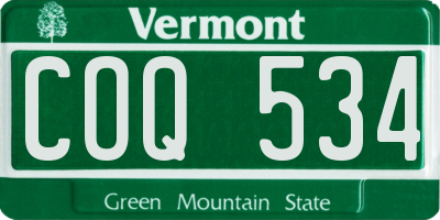 VT license plate COQ534