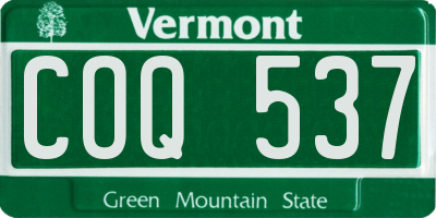VT license plate COQ537