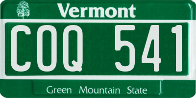 VT license plate COQ541