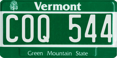VT license plate COQ544
