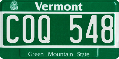 VT license plate COQ548
