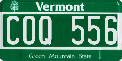VT license plate COQ556