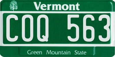 VT license plate COQ563
