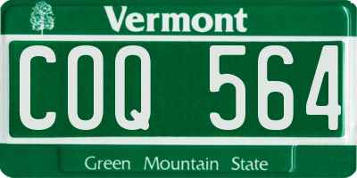 VT license plate COQ564