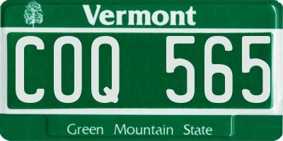 VT license plate COQ565