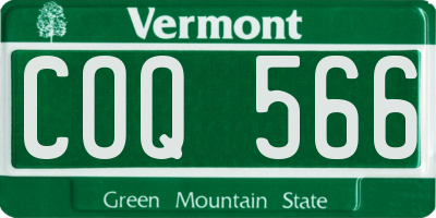 VT license plate COQ566