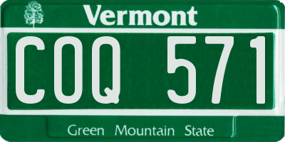 VT license plate COQ571