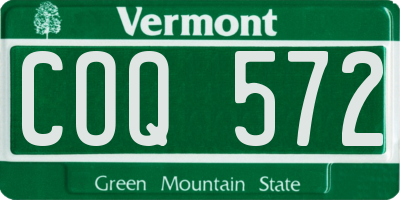 VT license plate COQ572