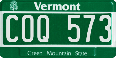 VT license plate COQ573