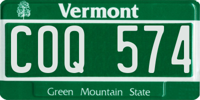 VT license plate COQ574