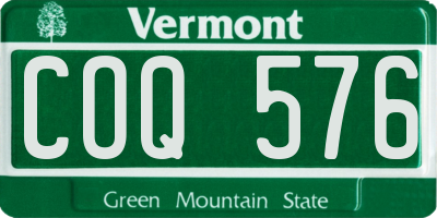 VT license plate COQ576