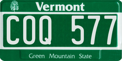 VT license plate COQ577