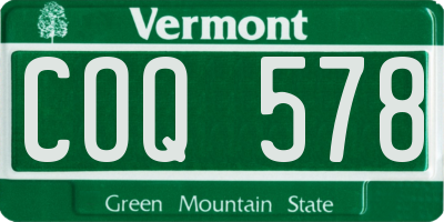 VT license plate COQ578