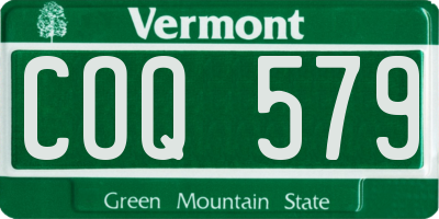 VT license plate COQ579