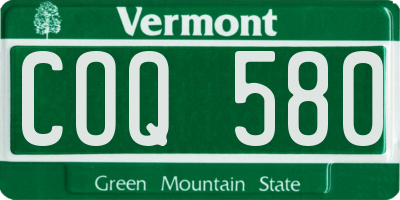 VT license plate COQ580