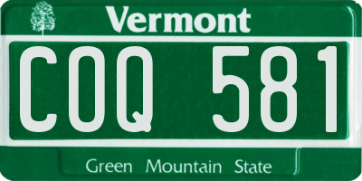 VT license plate COQ581