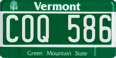 VT license plate COQ586