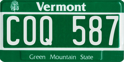 VT license plate COQ587