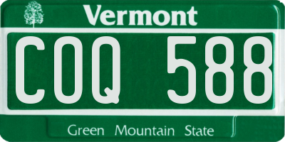VT license plate COQ588