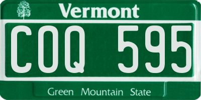 VT license plate COQ595
