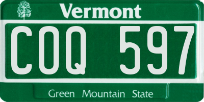 VT license plate COQ597