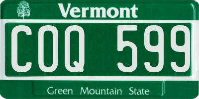 VT license plate COQ599