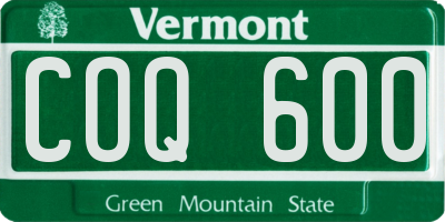 VT license plate COQ600