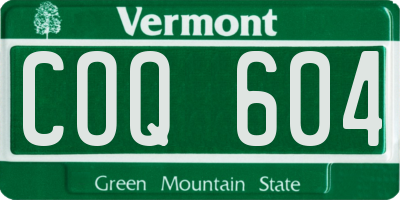 VT license plate COQ604