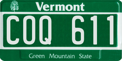 VT license plate COQ611