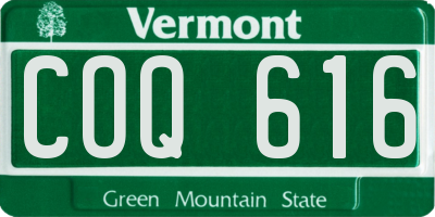 VT license plate COQ616