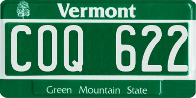 VT license plate COQ622