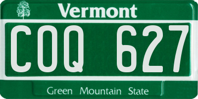VT license plate COQ627