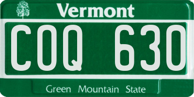 VT license plate COQ630