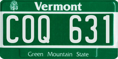 VT license plate COQ631
