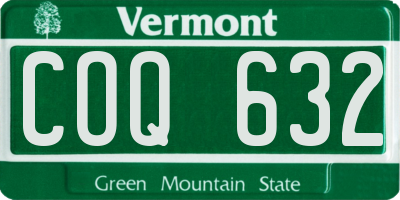VT license plate COQ632