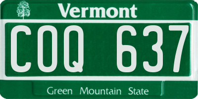 VT license plate COQ637