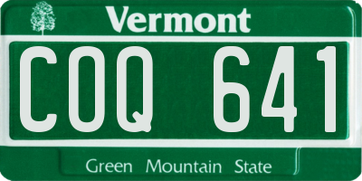 VT license plate COQ641