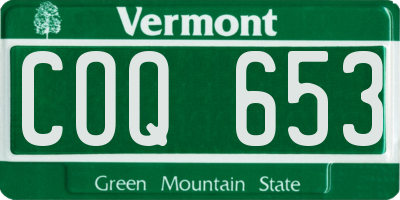 VT license plate COQ653