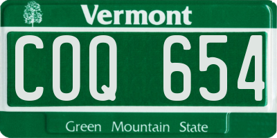 VT license plate COQ654