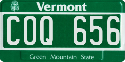 VT license plate COQ656