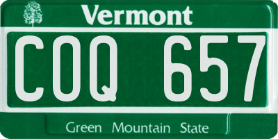 VT license plate COQ657