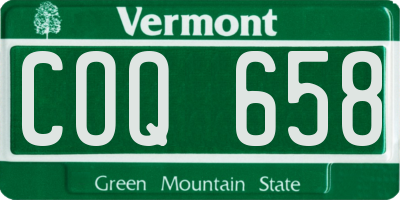 VT license plate COQ658