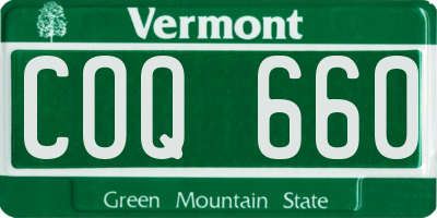 VT license plate COQ660