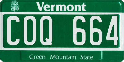 VT license plate COQ664
