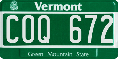 VT license plate COQ672