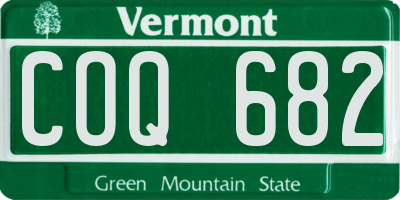 VT license plate COQ682